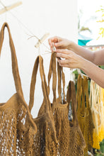 Load image into Gallery viewer, Botanical Dyed Organic Cotton Net Tote